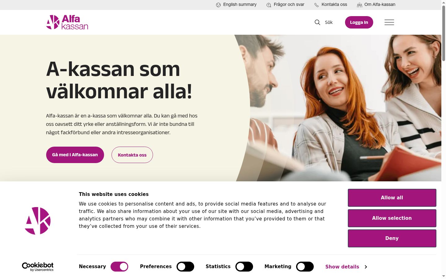 Screenshot tal-banner tal-kunsens muri qabel kwalunkwe interazzjoni