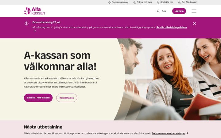 Screenshot of alfakassan.se