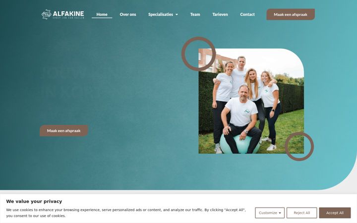 Screenshot of alfakine.be