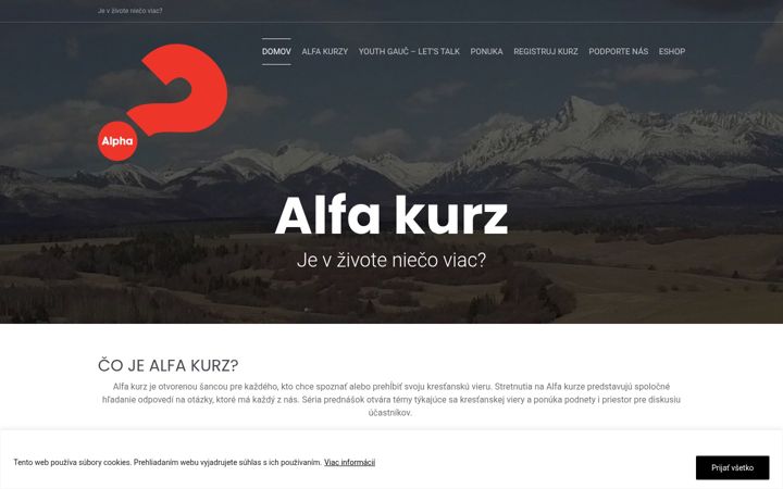 Screenshot of alfakurzy.sk
