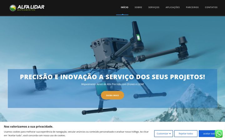 Screenshot of alfalidar.com.br