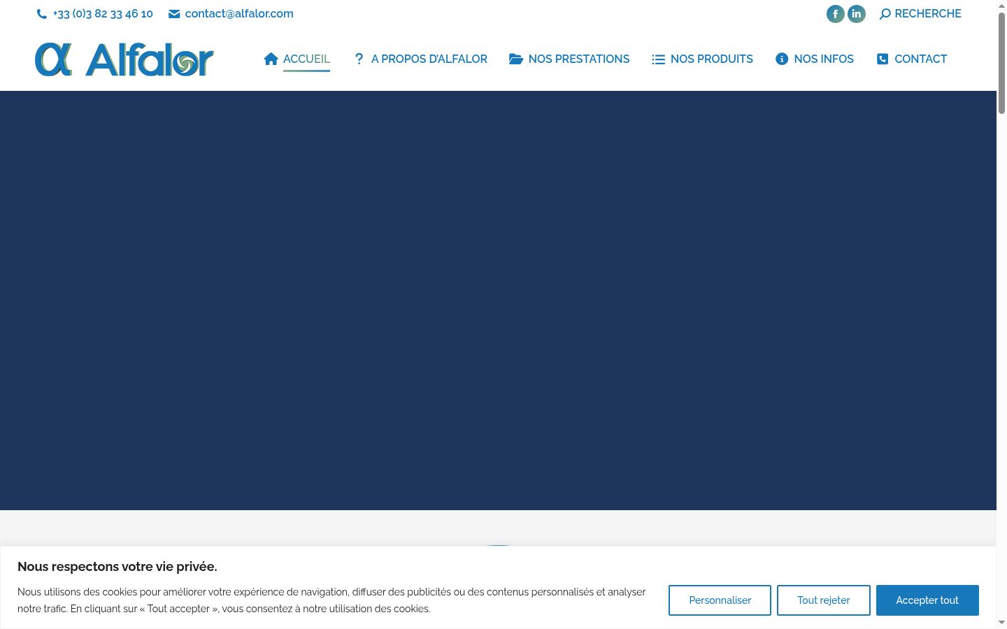 Screenshot des Einwilligungsbanners vor jeglicher Interaktion