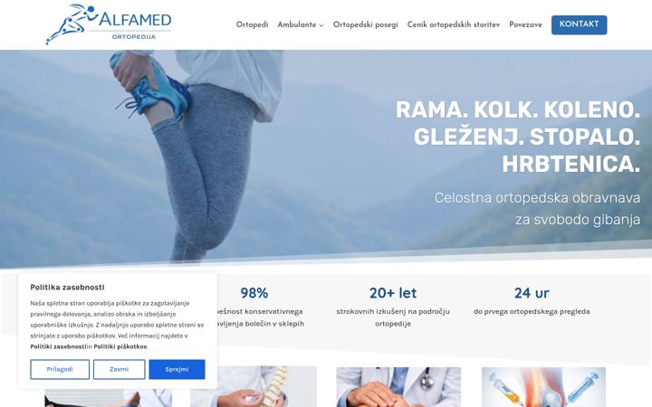 Screenshot of alfamed.si