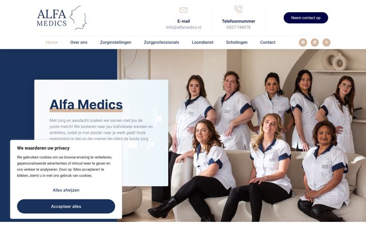 Screenshot ta' alfamedics.nl