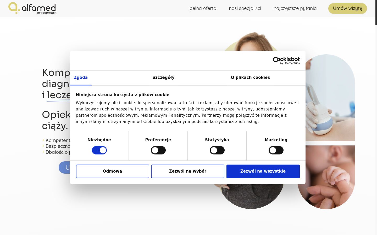 Skärmbild av samtyckesbannern som visades före någon interaktion