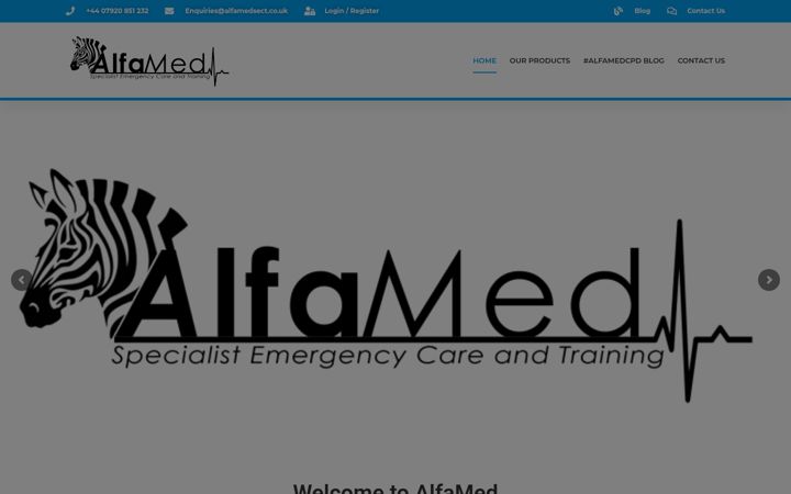 Screenshot of alfamedsect.co.uk