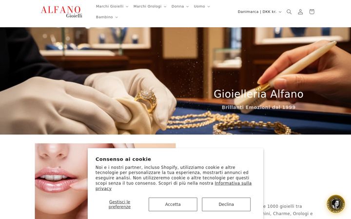 Screenshot di alfanogioielli.com