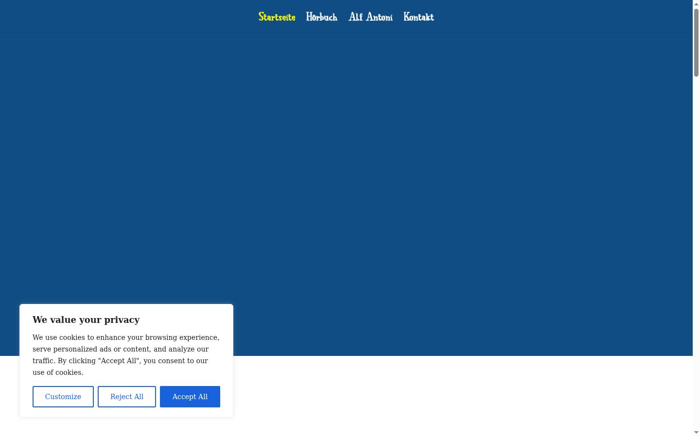 Screenshot van de toestemmingsbanner zoals getoond vóór enige interactie