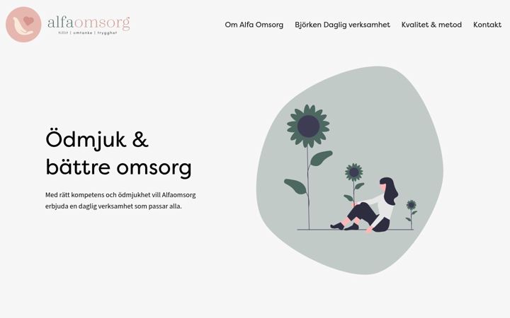 Screenshot di alfaomsorg.se