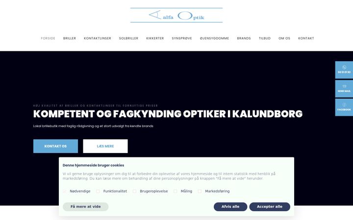 Screenshot of alfaoptik.dk