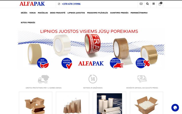 Screenshot di alfapak.lt