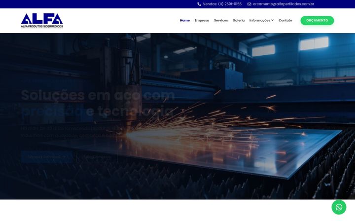 Screenshot of alfaperfilados.com.br