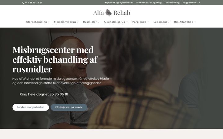 Screenshot ta' alfarehab.dk