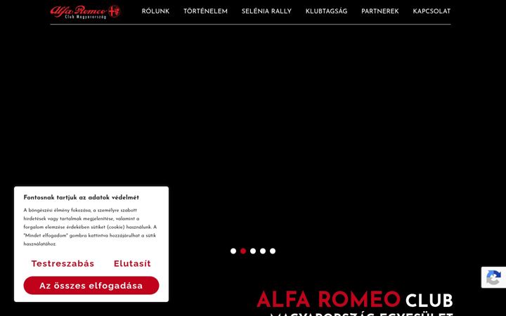 Screenshot of alfaromeoclub.hu
