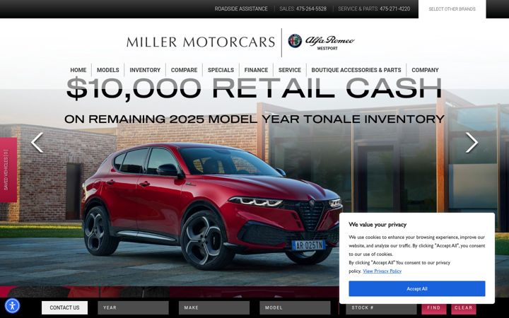 Screenshot of alfaromeoofwestport.com