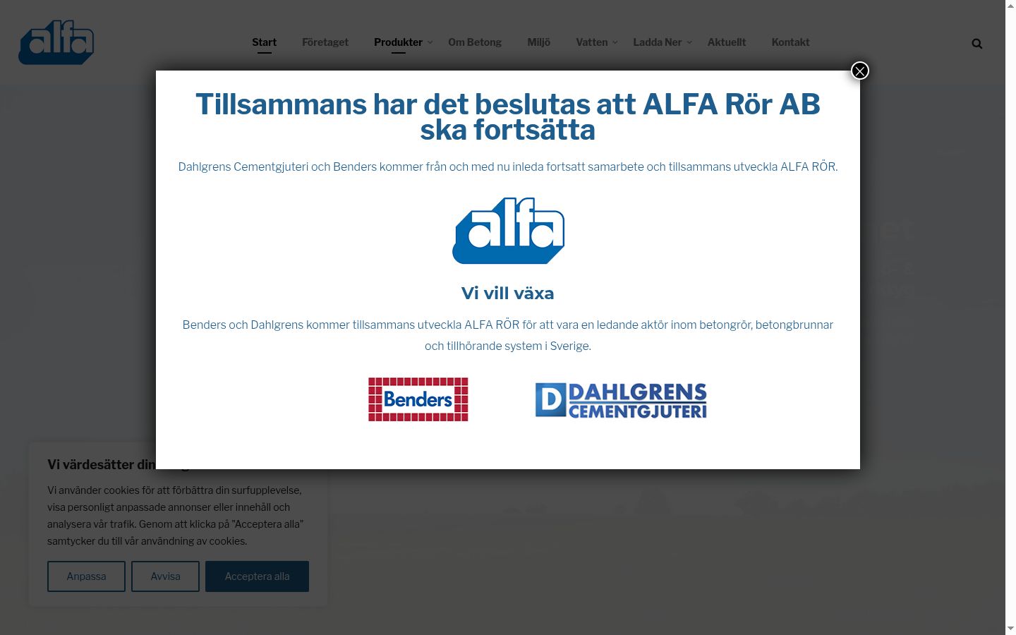 Screenshot des Einwilligungsbanners vor jeglicher Interaktion