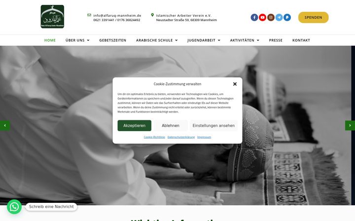 Screenshot of alfaruq-mannheim.de