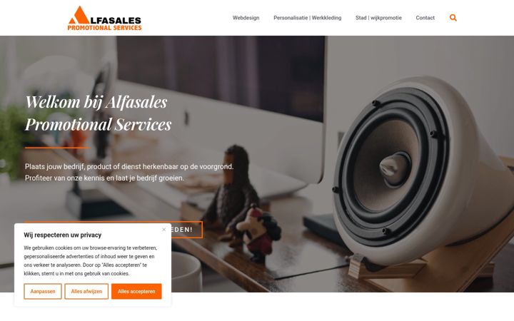 Captura de pantalla de alfasales.nl