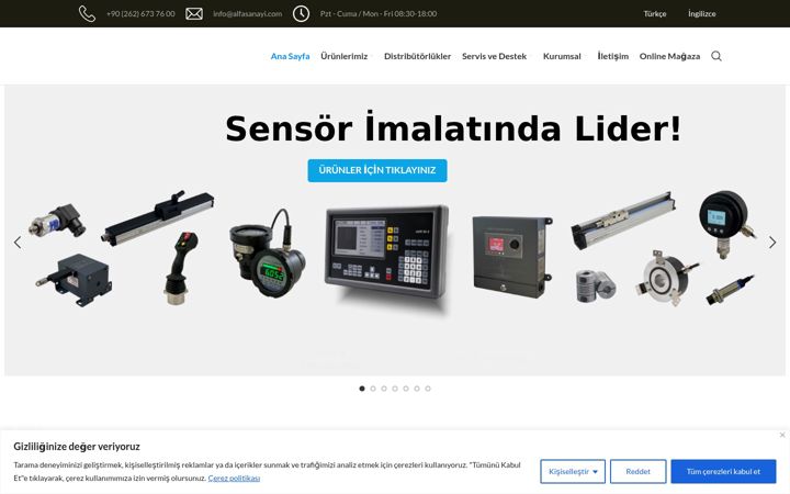 Screenshot of alfasanayi.com