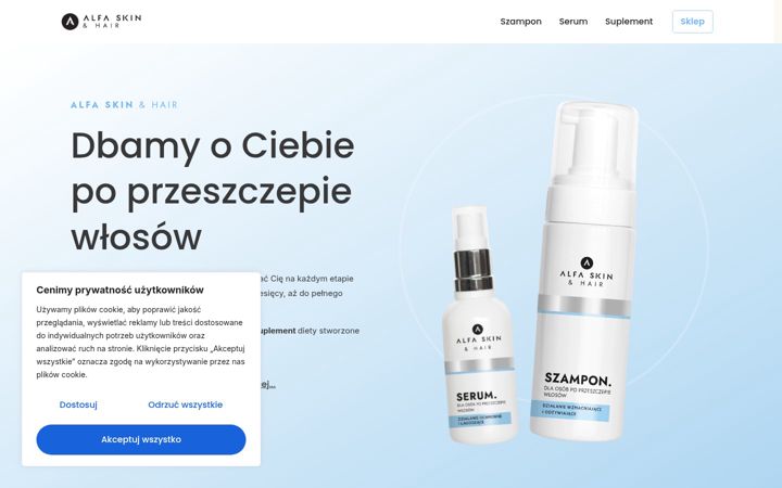 Ekraanipilt saidist alfaskin.pl