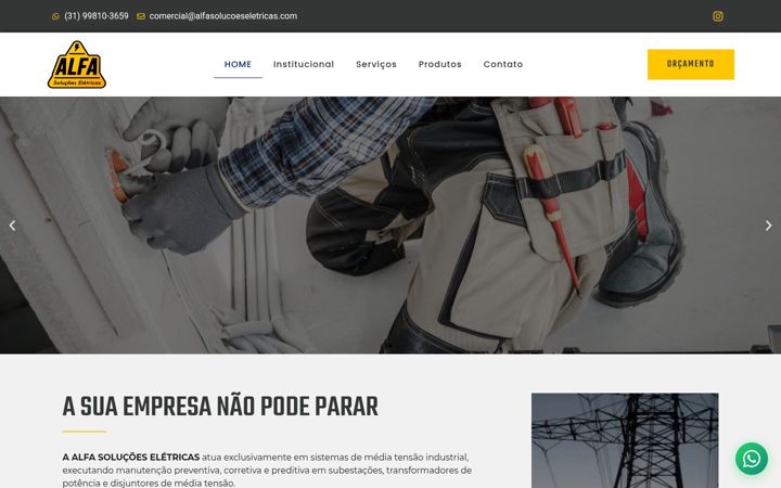 Ekraanipilt saidist alfasolucoeseletricas.com