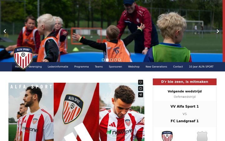Ekraanipilt saidist alfasport.nl
