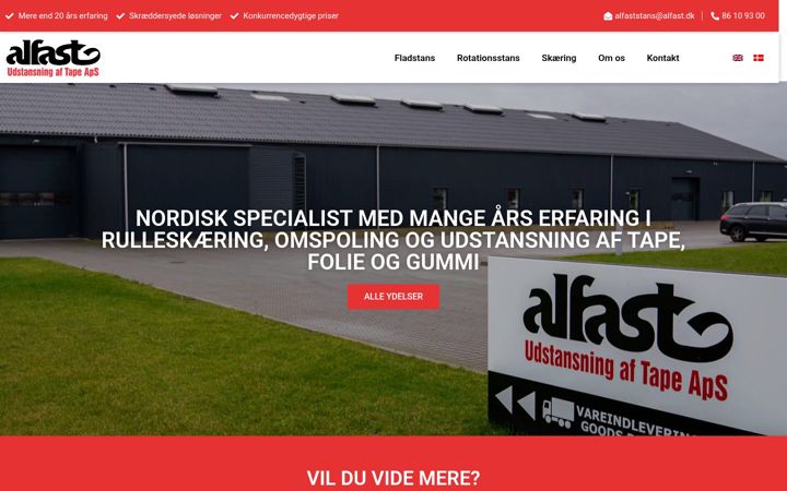Screenshot of alfast.dk