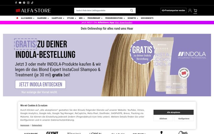 Screenshot of alfastore.de