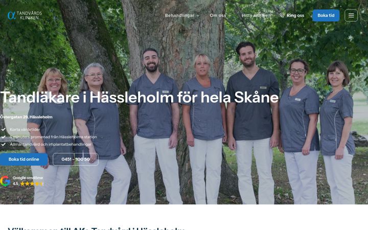 Screenshot of alfatandvard.se