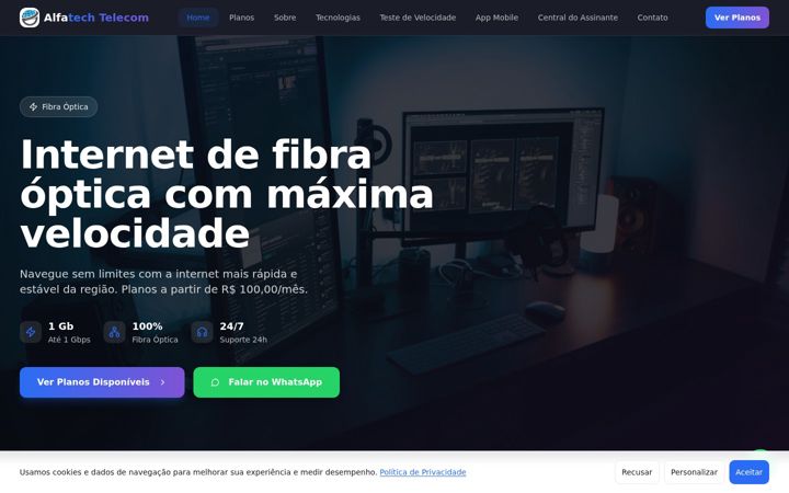 Screenshot of alfatechtelecom.com.br