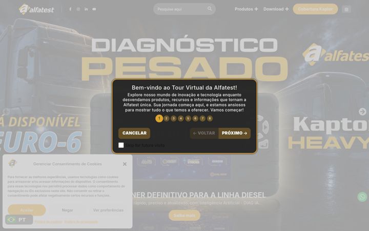 Snimka zaslona za alfatest.com.br