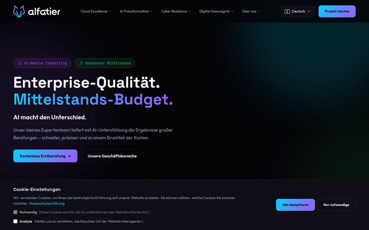 Screenshot of alfatier.io