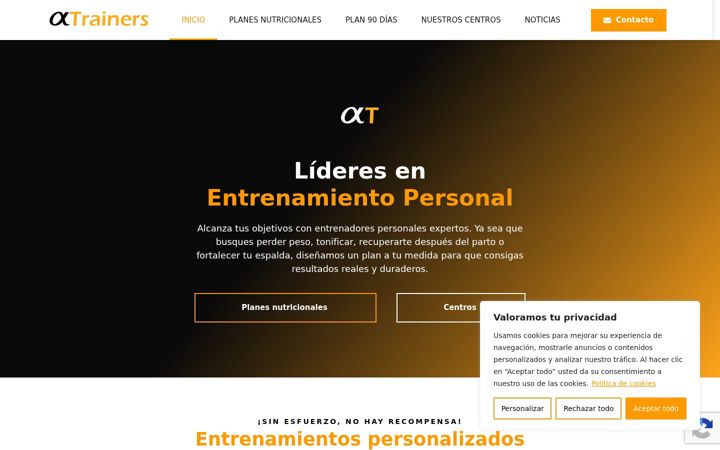Screenshot of alfatrainers.es