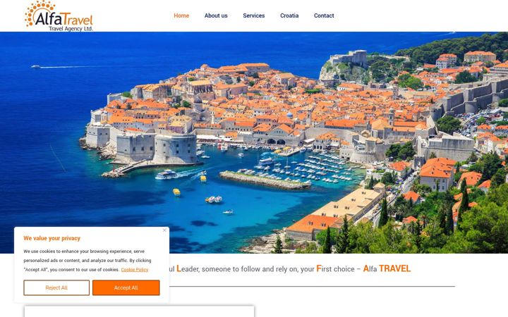 Screenshot of alfatravel.hr