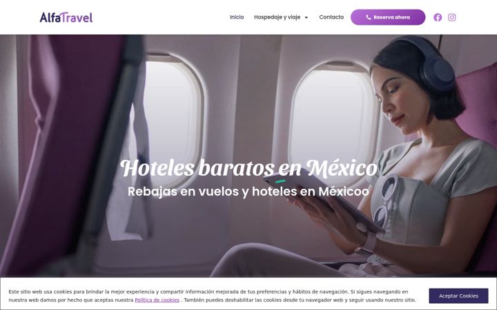 Screenshot of alfatraveling.com.mx