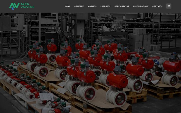 Screenshot of alfavalvole.com