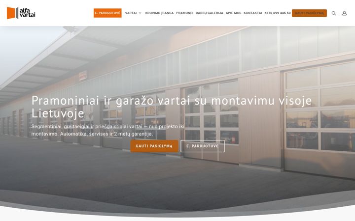 Screenshot van alfavartai.lt