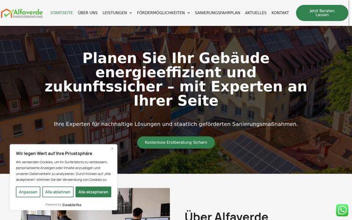 Screenshot van alfaverde.de