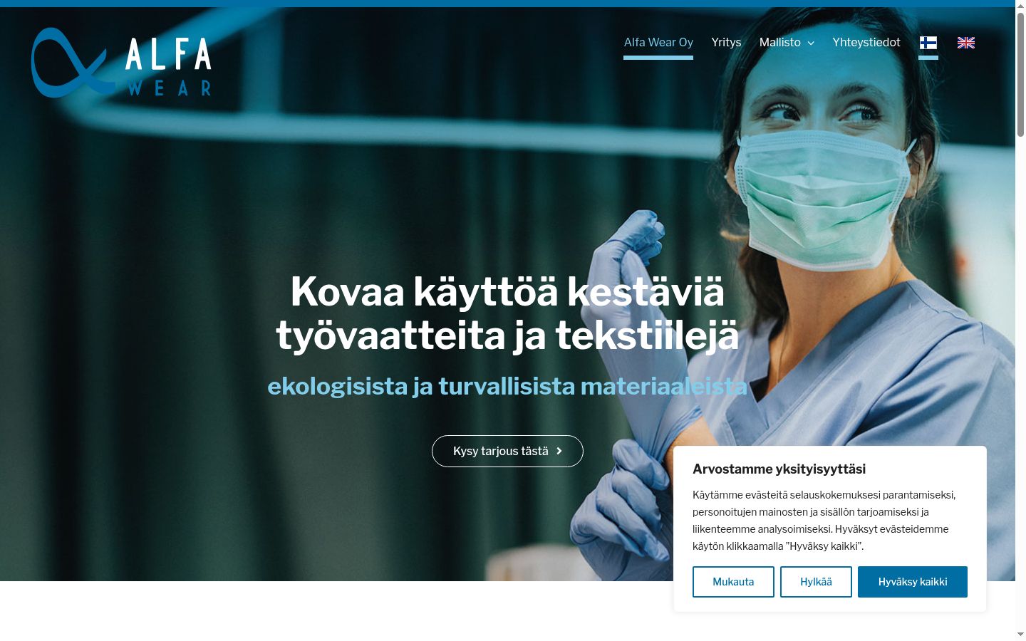 Screenshot van de toestemmingsbanner zoals getoond vóór enige interactie
