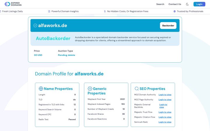 Screenshot ta' alfaworks.de