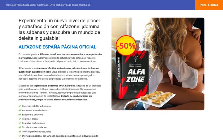 Captură de ecran a alfazoneespana.com