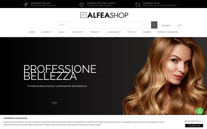 Screenshot of alfeashop.it