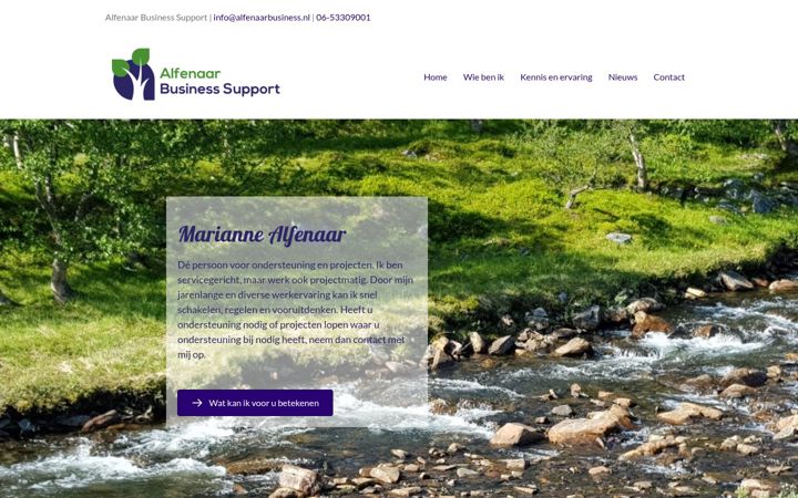 Skjámynd af alfenaarbusinesssupport.nl