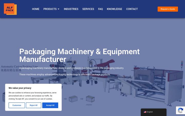 Screenshot of alfequipment.com