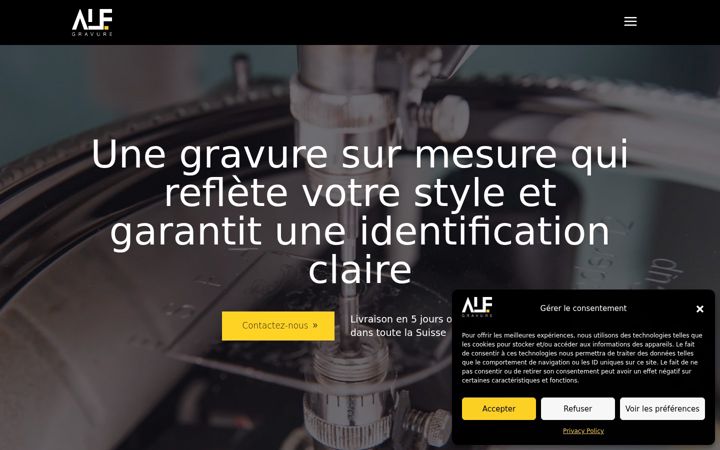 Screenshot of alfgravure.ch