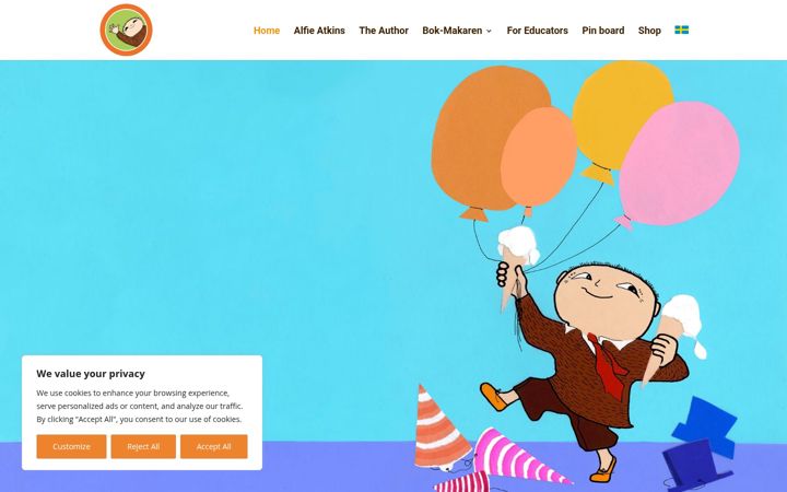 Screenshot von alfieatkins.com