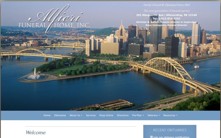 Screenshot of alfierifuneralhome.com
