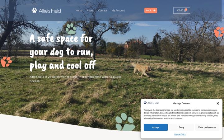 Screenshot of alfiesfield.co.uk