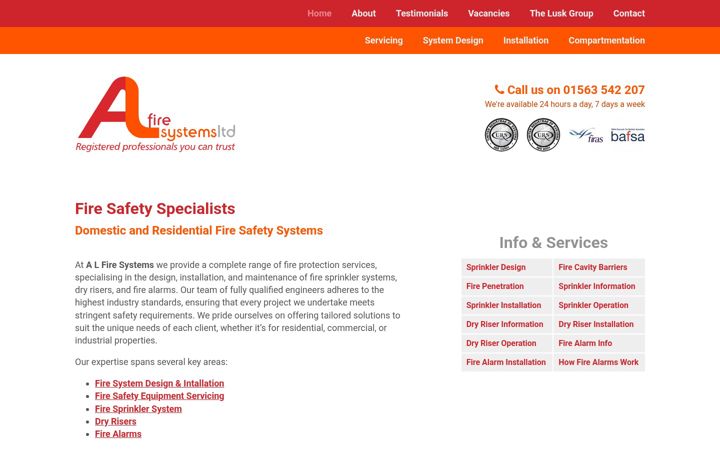 Screenshot of alfiresystems.co.uk