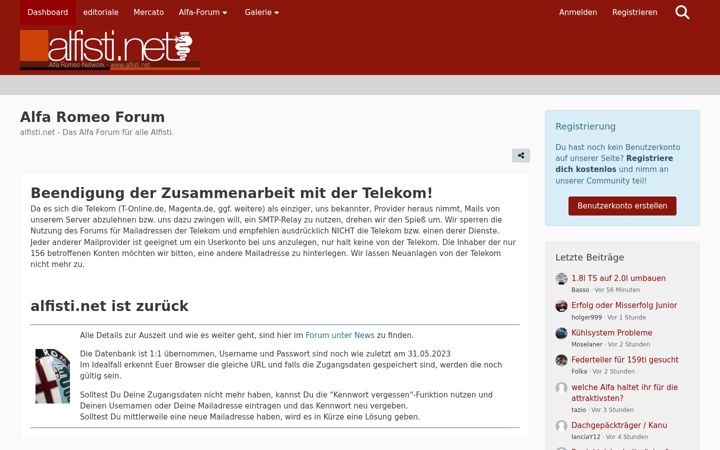 Screenshot of alfisti.net